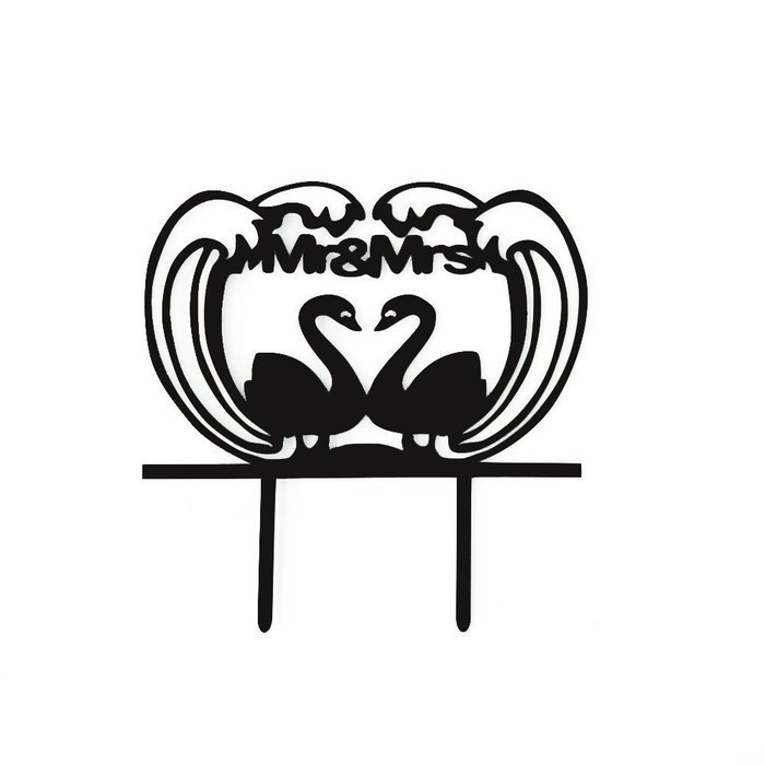 Ecape Wedding Cake Toppers Acrylic Bride and Groom Bridal Cake Toppers with Art Words Mr and Mrs for Cake Decoration N51