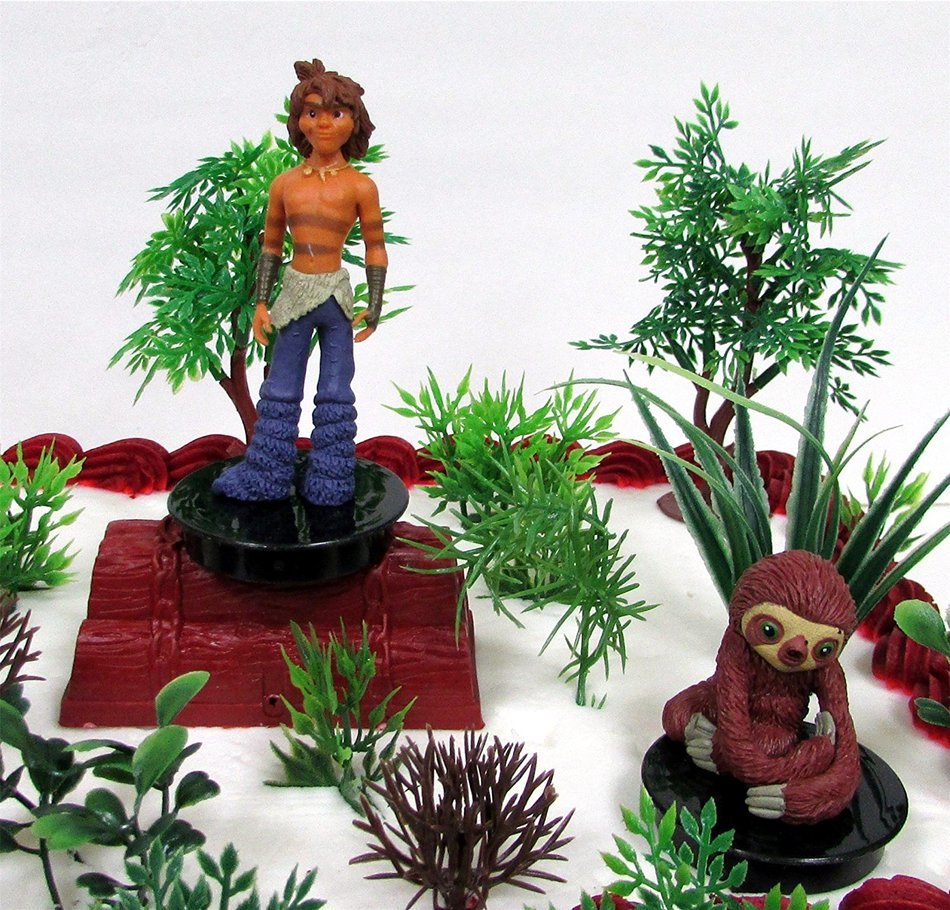 THE CROODS 16 Piece Birthday Cake Topper Set Featuring Crood Figures and Themed Decorative Accessories - Figures...