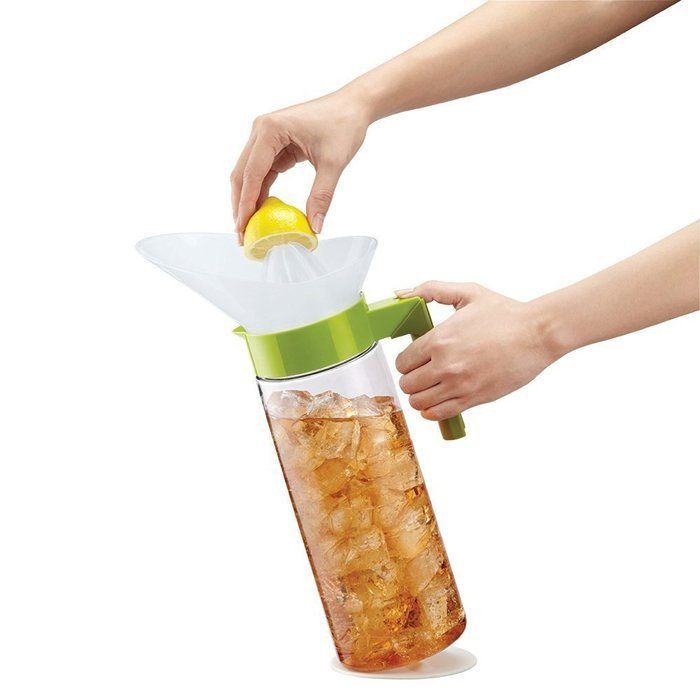 fridge pitcher Glass Pitcher W/ Lid & Infuser BPA Free Fruit Infuser/reamer Made of Highest Quality Makes Infused...