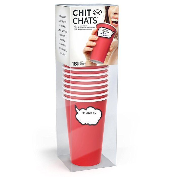 Fred & Friends CHIT CHATS Write-On Paper Cups N5