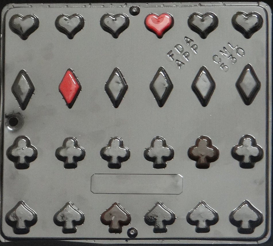 Playing Cards Suits Hearts Diamonds Clubs Spades Chocolate Candy Mold 530 N2