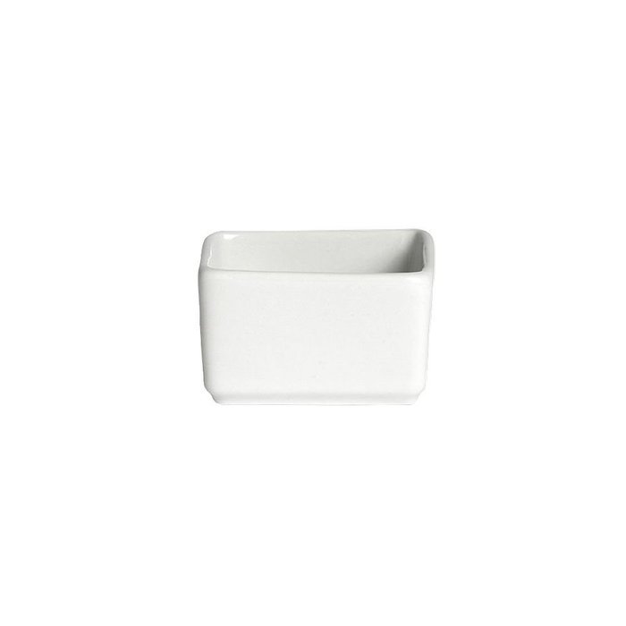 Varick 6900E422 Cafe Porcelain 2.25 Oz. Square Ramekin - 36 / CS