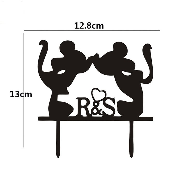 Ecape Creative Mr and Mrs Personalized Wedding Cake Toppers Deer Cake Topper for Special Events N16