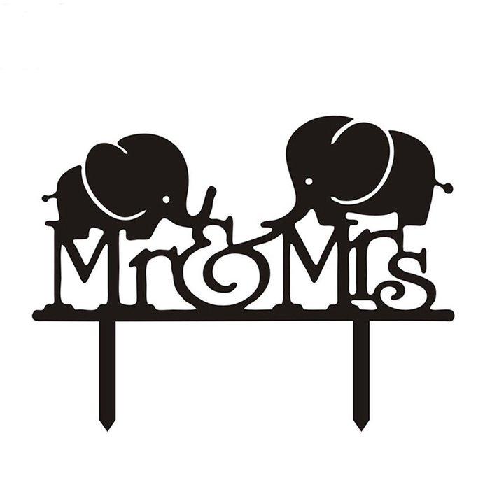 Ecape Creative Mr and Mrs Personalized Wedding Cake Toppers Deer Cake Topper for Special Events N17