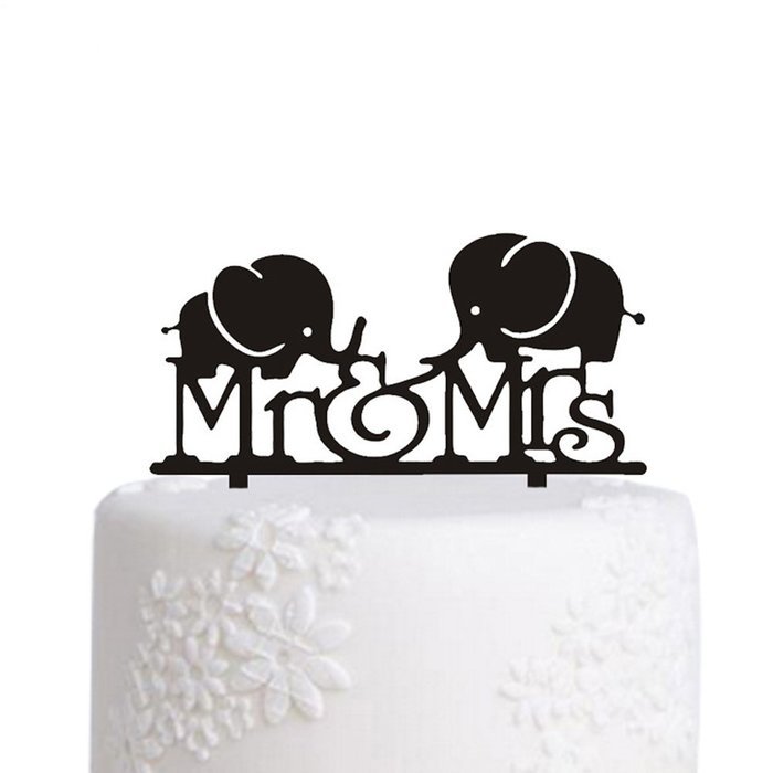 Ecape Creative Mr and Mrs Personalized Wedding Cake Toppers Deer Cake Topper for Special Events N18