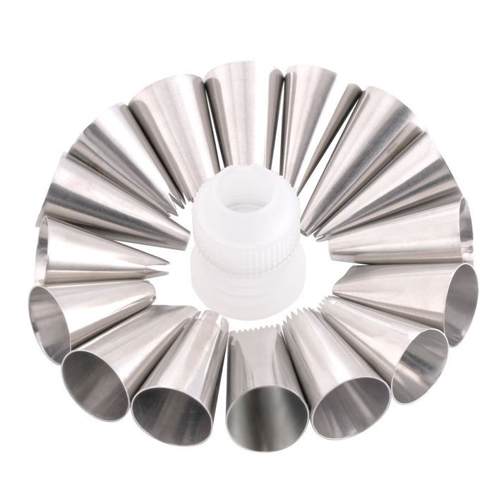 GHB Cake Decorating Tips Set Stainless Steel Icing Tips DIY Pastry Tubes Cupcake Decorating Nozzle 17 Pics N4