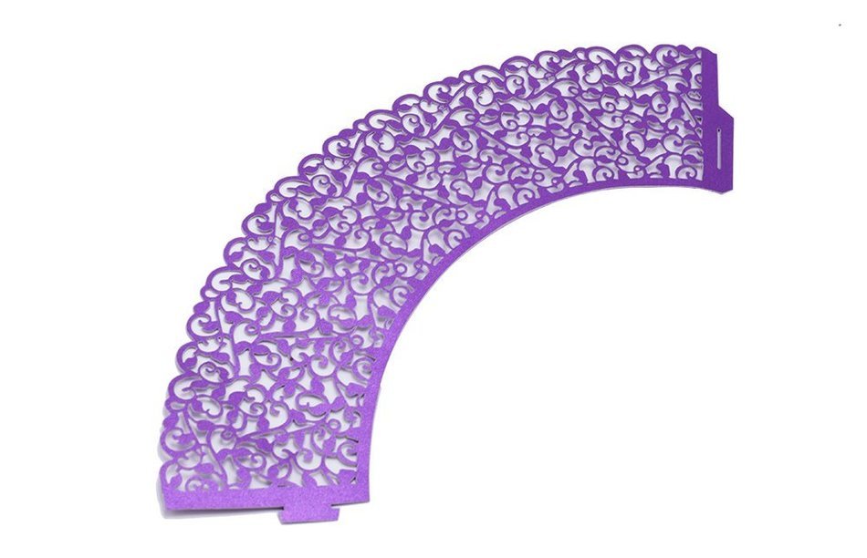 BETOP HOUSE Vine Lace 50-Piece Cupcake Wrappers, Purple N2