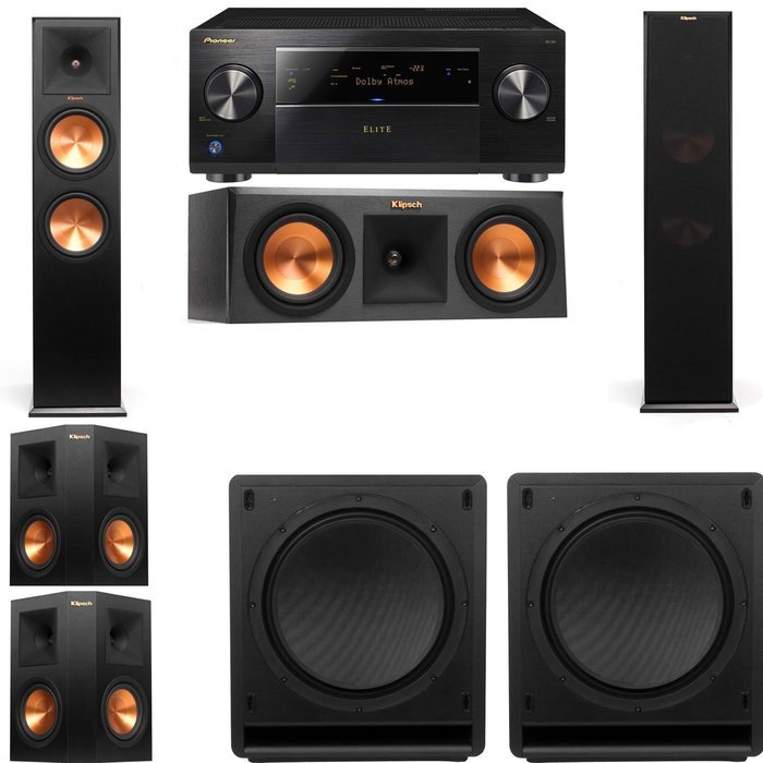 Klipsch RP-280F Tower Speakers-RP-250C-SW-112-5.2-Pioneer Elite SC-85
