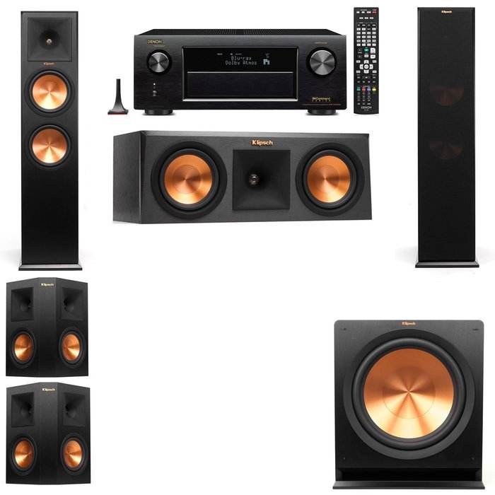Klipsch RP-280F Tower Speakers-RP-250C-R-112SW-5.1-Denon AVR-X4100W