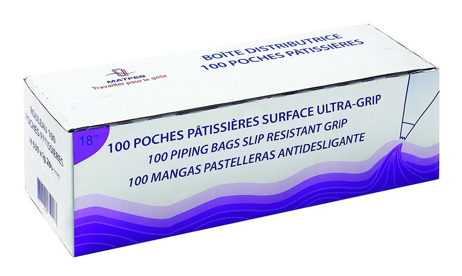 Matfer Bourgeat Standard Disposable Pastry Bags, 18", Clear
