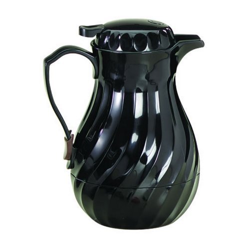 Tablecraft (277) 64 oz Black Plastic Swirl Decanter w/Thumb Press free ...