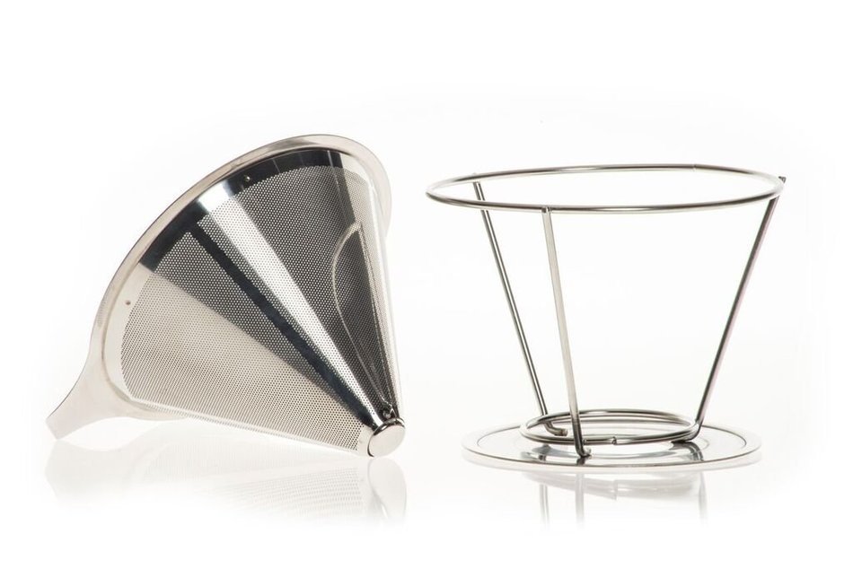 Pour Over Coffee Filter by Longitude Coffee - Permanent Reusable and Eco-Friendly Stainless Steel Coffee Maker... N3