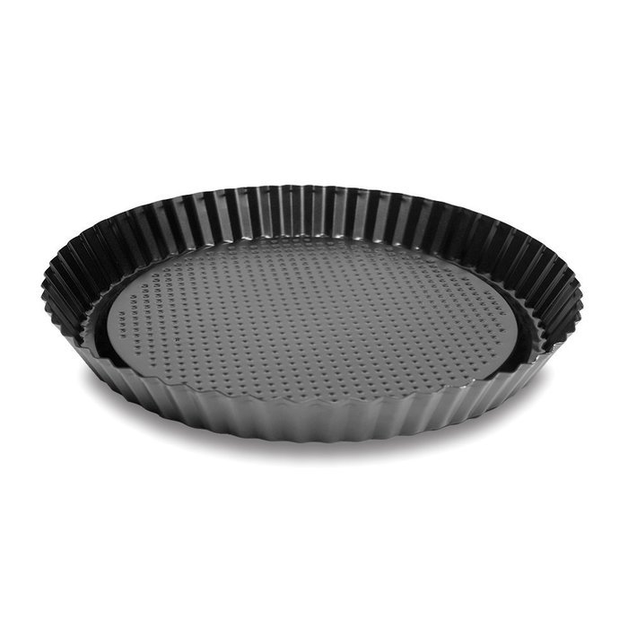Pie Tart 11&rdquo; Baking Pan Made of Non-Stick Black Aluminum for Home Kitchen and Catering N2