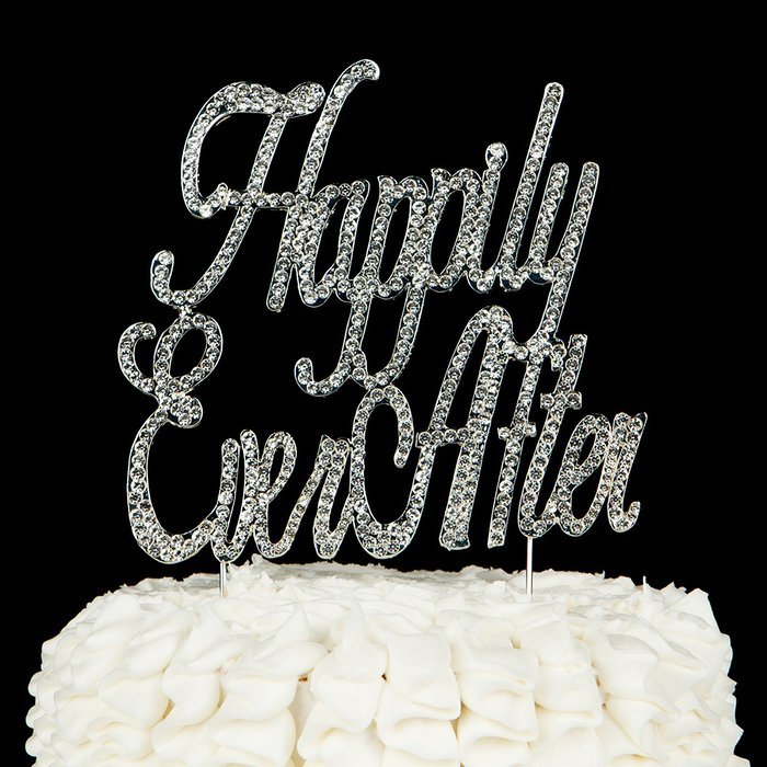 Happily Ever After Wedding Cake Topper, Gold Fairytale Princess Decoration (Happily Ever After - Gold) N20