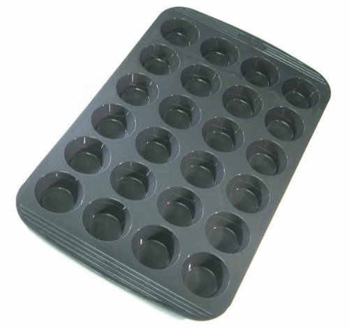 Chefs Toolbox Flexible Silicone Non Stick 24 Cup Mini Muffin Cupcake Pan (Pack of 2)