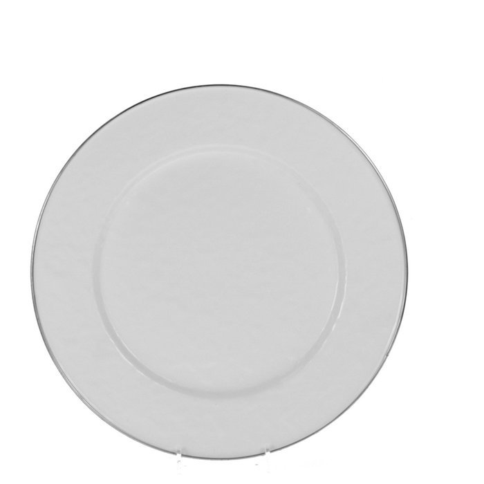 Golden Rabbit White on White Dinner Plate