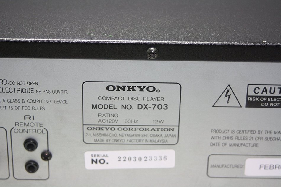 ONKYO DX-703 COMPACT DISC PLAYER N8