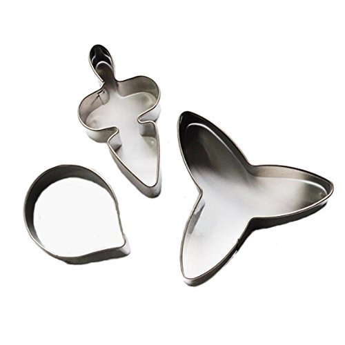 Anyana Baking Mould Cutter 3pcs Stainless Steel Orchid Petal Cake Decor Mold Fondant Cookie Biscuit Cutters Pastry N6