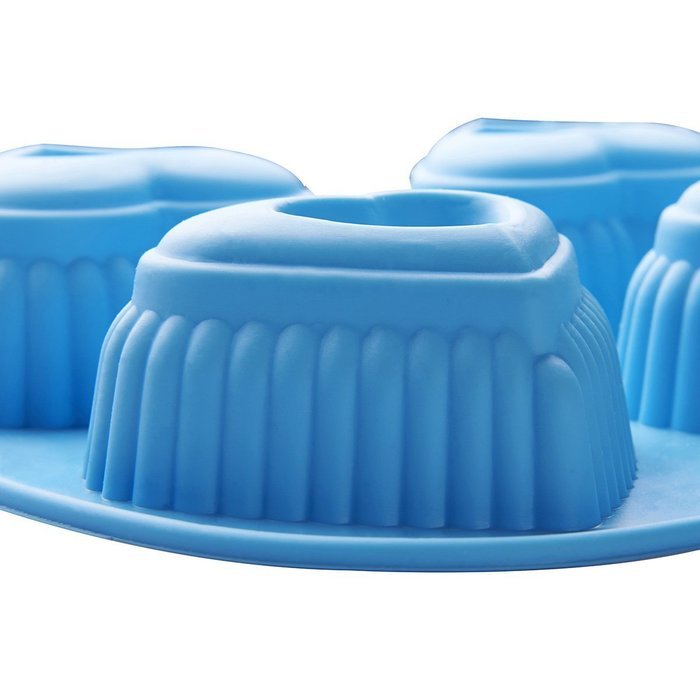 Chefaith 2 Pcs 6-Cup Silicone Muffin / Cupcake Baking Pan [Heart-Shaped Baking Cups] - Non-Stick, Heat Resistant... N3