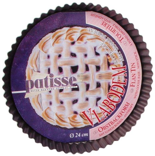Patisse Nonstick Profi Flan Tin with Loose Base, Charcoal
