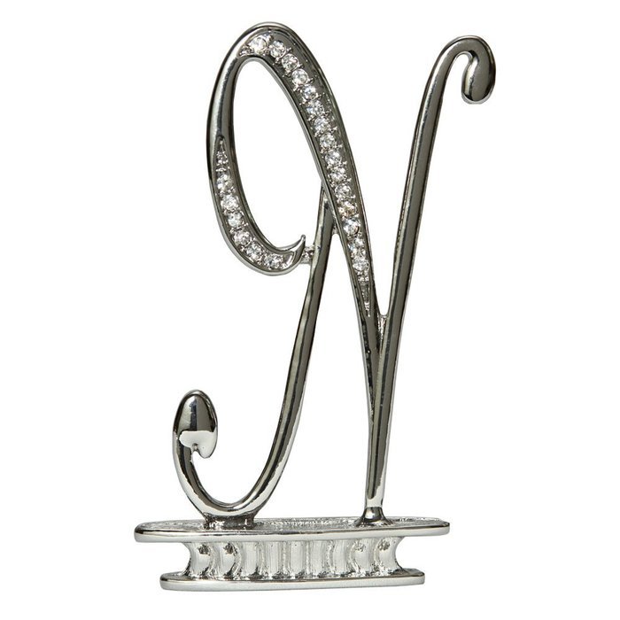 Ivy Lane Design Monogram Crystal Cake Top Letter E, Silver, 4-1/2-Inch N5