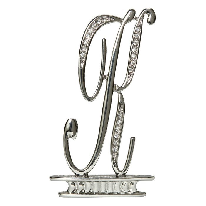 Ivy Lane Design Monogram Crystal Cake Top Letter E, Silver, 4-1/2-Inch N6