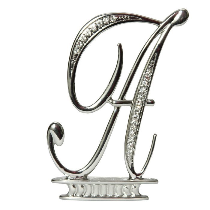 Ivy Lane Design Monogram Crystal Cake Top Letter E, Silver, 4-1/2-Inch N7