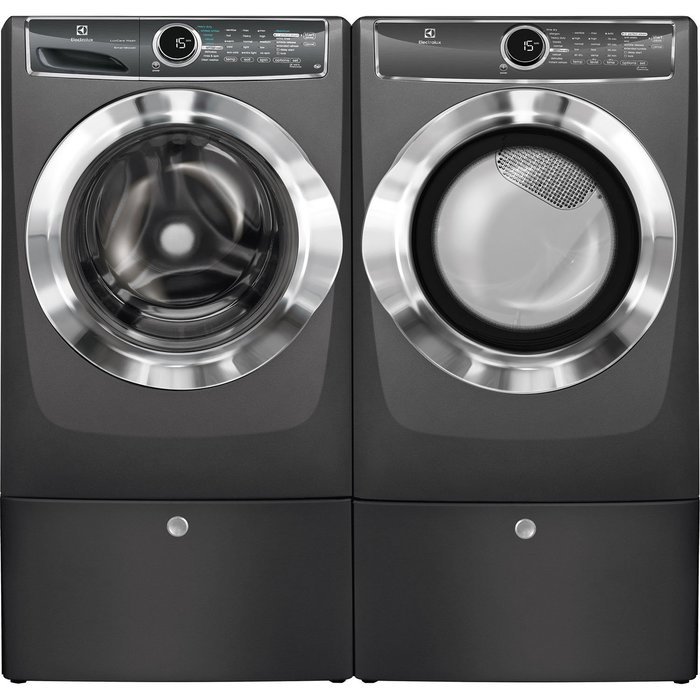 Electrolux Front Load Washer and Electric Dryer Set with Pedestals EFLS617STT and EFME617STT and EPWD157STT