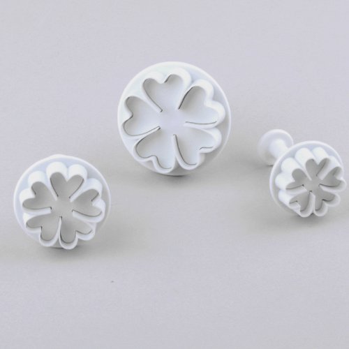 Ostart 3x 5-petal Flower Fondant Cake Biscuit Sugarcraft Plunger Cutter Craft Mold Tool
