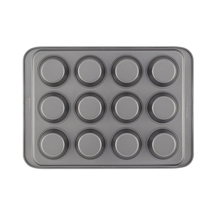 Cake Boss Basics Nonstick Bakeware 12-Cup Muffin Pan, Gray N2