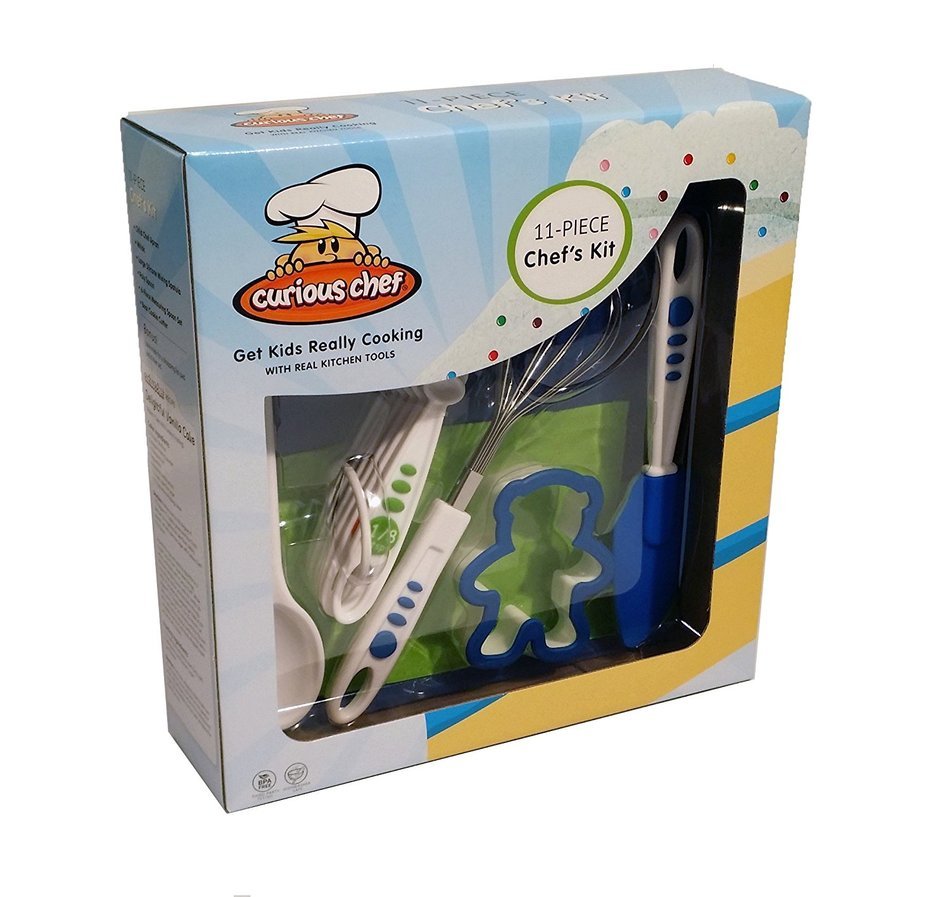 Curious Chef TCC50186 11-Piece Kids' Chef Kit, Pink/Green N2