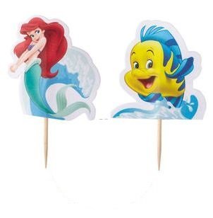 The Little Mermaid Cupcake Picks 2 Designs - Set of 12
