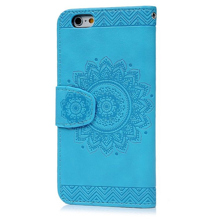 iPhone 6S Plus Case,iPhone 6 Plus Case (4.7") - Wallet Embossed Totem Flower Design Folio PU Leather with Stand... N6