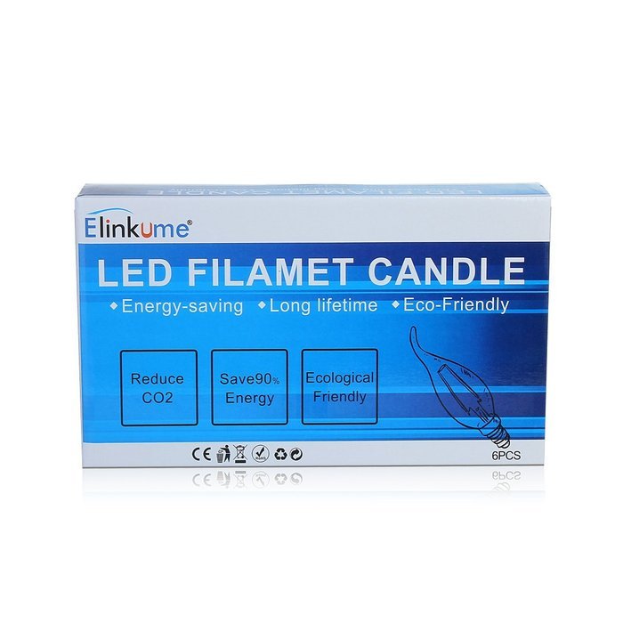 ELINKUME 2W Candelabra LED Bulbs, 20W Light Bulbs Equivalent, LED Warm White 2700K Chandelier LED Bulb, E12 Candelabra... N14
