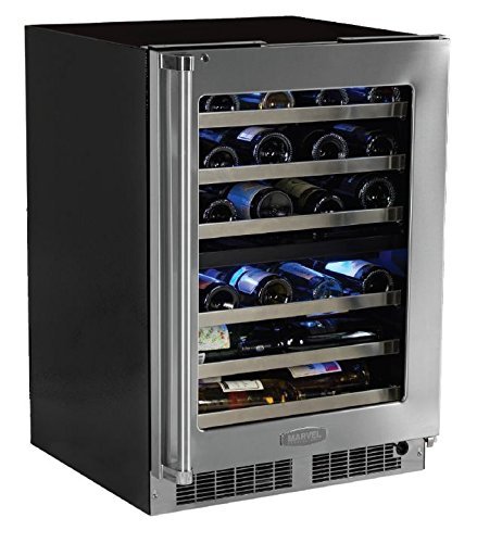 Marvel MP24WDG4RS Professional Dual Zone Wine Cellar Framed Glass Door, 24", Stainless Steel N2