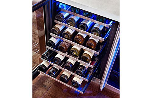 Marvel MP24WDG4RS Professional Dual Zone Wine Cellar Framed Glass Door, 24", Stainless Steel N3