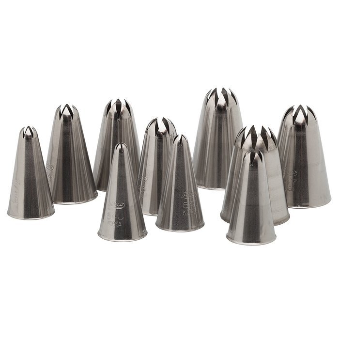 Ateco 811 Closed Star 10 piece Pastry Tip Set in Tube