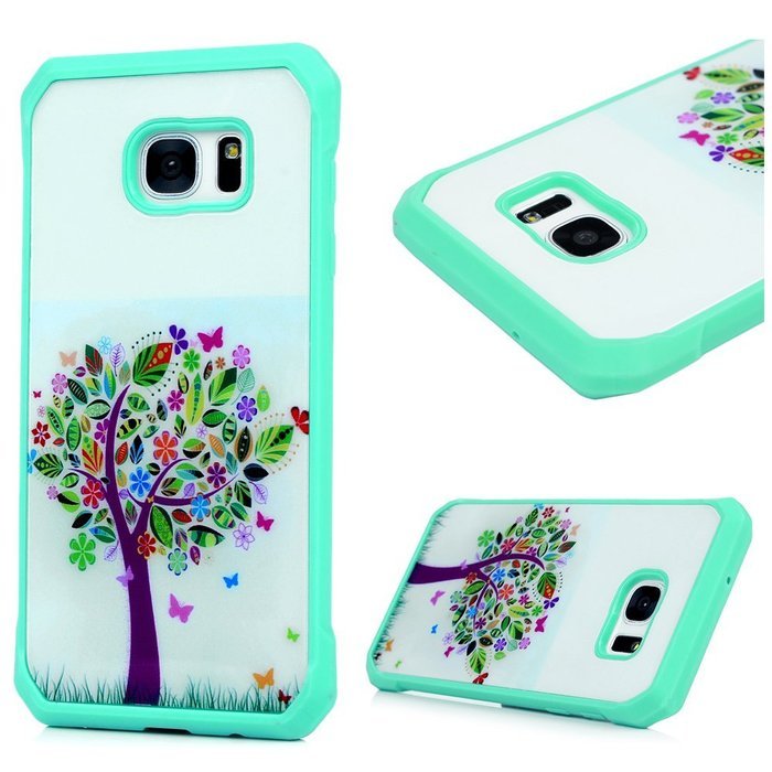 Badalink Galaxy S7 Edge Case Shockproof Drop Protection TPU Bumper Frame + Colorful Painting Hard PC Protective... N69