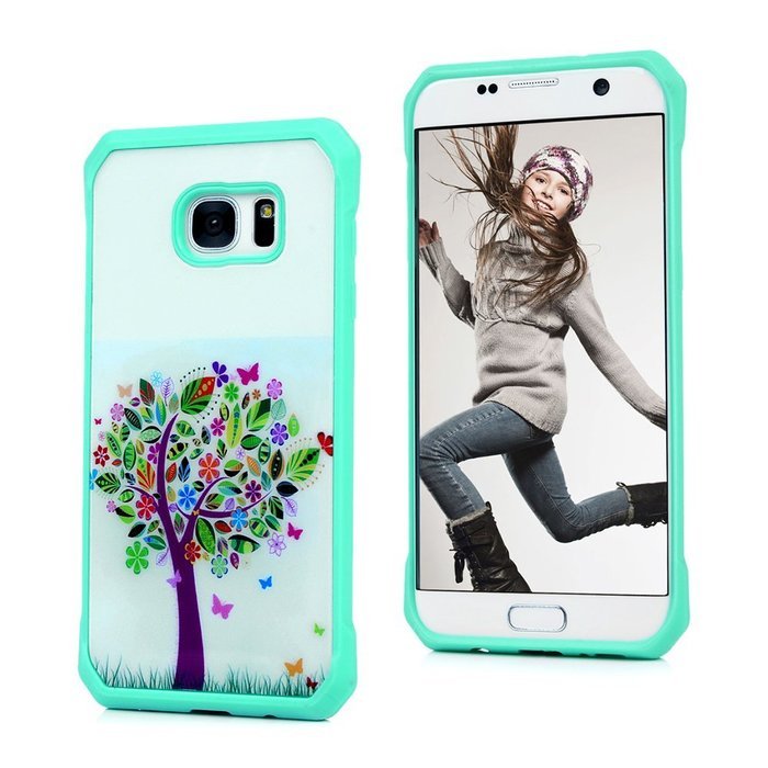 Badalink Galaxy S7 Edge Case Shockproof Drop Protection TPU Bumper Frame + Colorful Painting Hard PC Protective... N70