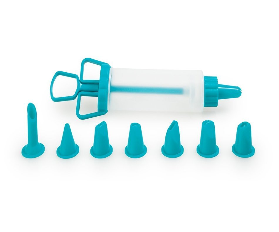 Holstein Housewares HB-07015E Icing Set with 8 Decorating Tips - Teal N3