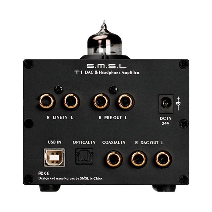 SMSL T1 DAC DSD512 Tube Headphone Amplifier 384kHz Optical\Coaxial\USB\Decoder N6