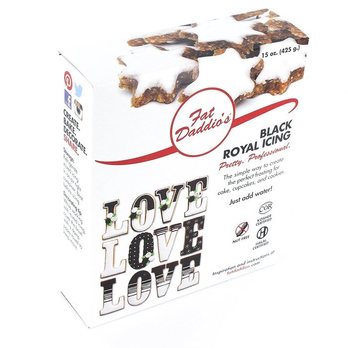 Fat Daddio's Royal Icing Mix Black 15 Oz.