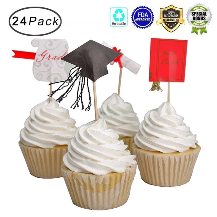 Tonnier - &hearts; Festival Series &hearts; - Christmas Set of 24 Pieces - Cake and Cupcake Toppers, Decoration N10