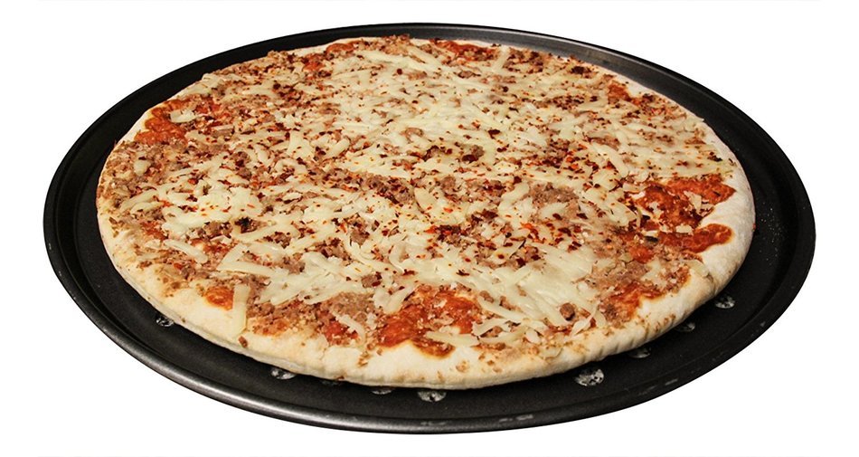 Pack of 2 Pizza Pans with holes 13 inch - Professional set for restaurant type pizza at home grill barbecue N3