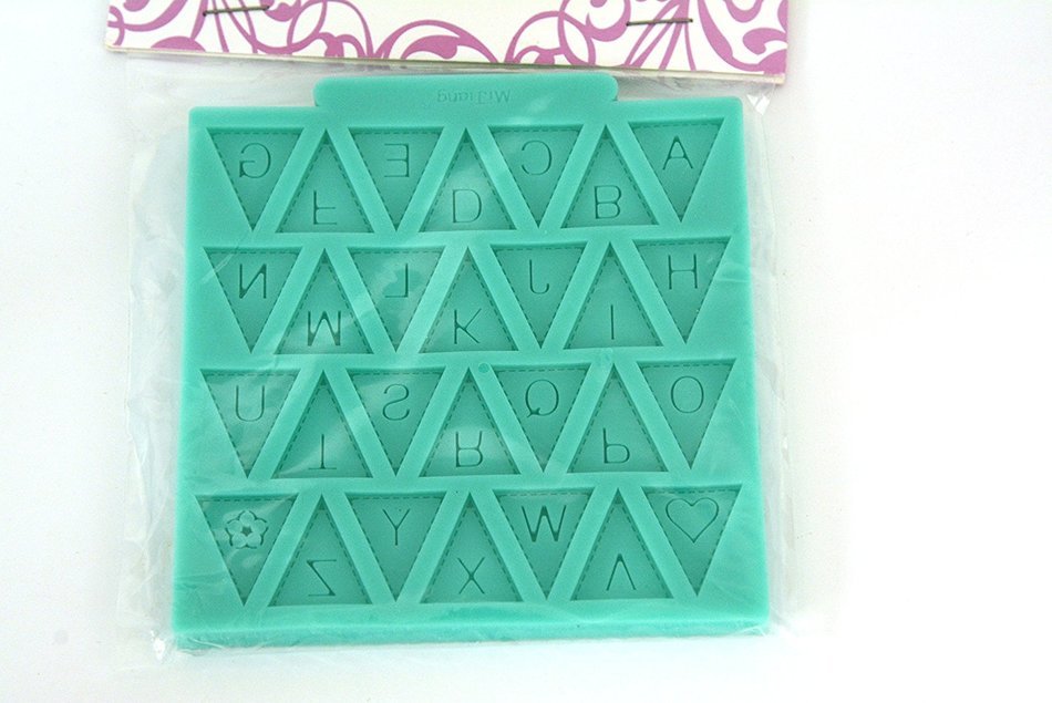 Winson-eseller 1 PCS Letter Flag Lace Silicone Mold Cake Decorating Baking Chocolate Mould N2