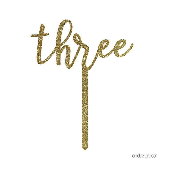 Andaz Press 5th Birthday and Anniversary Acrylic Cake Toppers, Pink Glitter, Number 5, 1-Pack N2