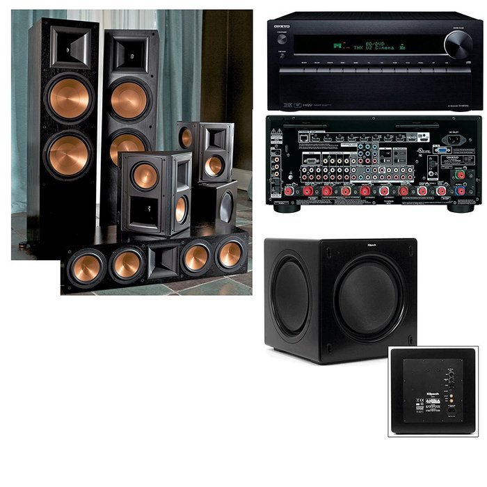 Klipsch RF-7II BLACK 5.1 System Onkyo TX-NR929 9.2-Channel-SW-310