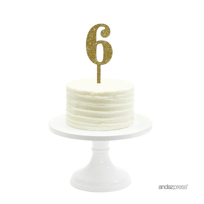 Andaz Press 5th Birthday and Anniversary Acrylic Cake Toppers, Pink Glitter, Number 5, 1-Pack N4