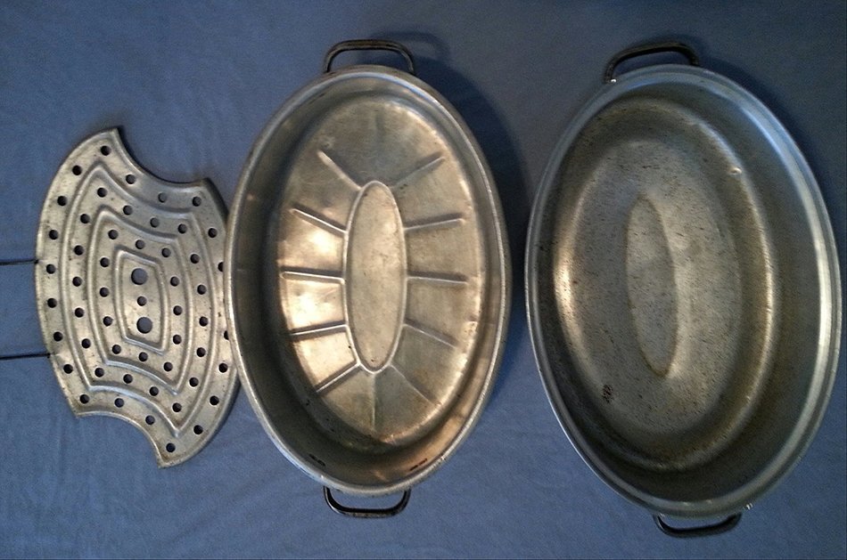 Roaster, Vintage 3 piece, Aluminum, Oval, Marswell's Germany.