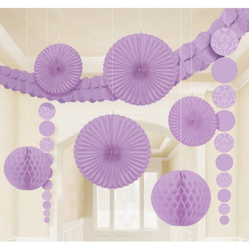 Amscan Damask Wedding Decorating Kit (9 Piece), 15.6 x 10.7", Lilac